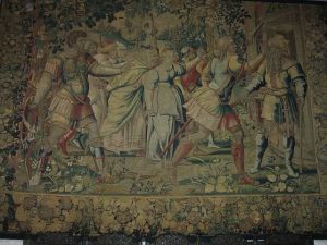 One of many ancient tapestries in the castle.